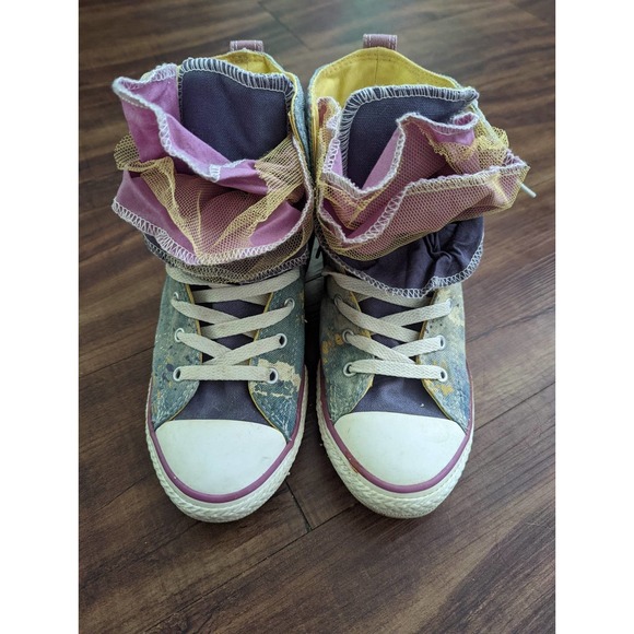 Limited Edition Converse All Star High Top Tutu Splatter Light wash Sneakers - Picture 2 of 8